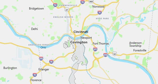 Map of Covington, KY