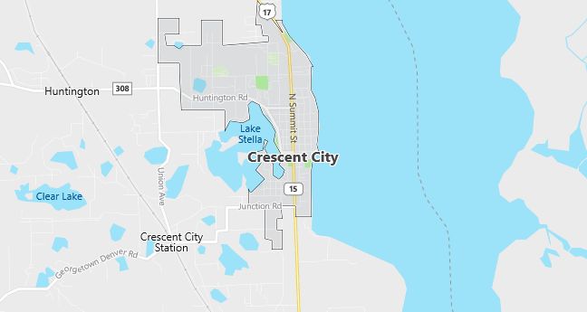 Map of Crescent City, FL