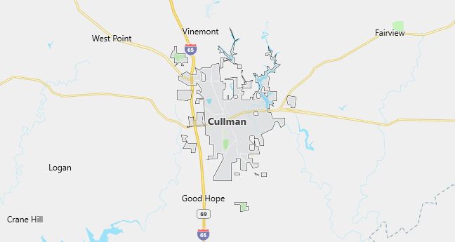 Map of Cullman, AL