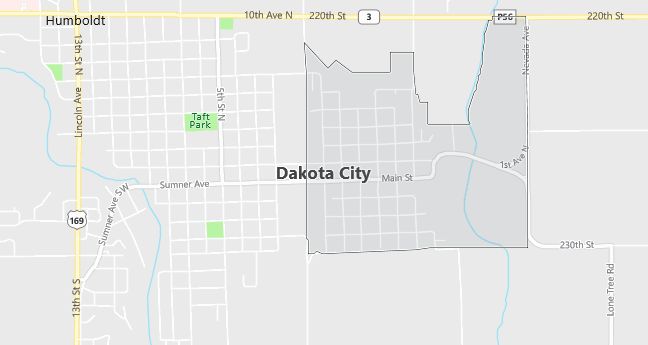 Map of Dakota City, IA