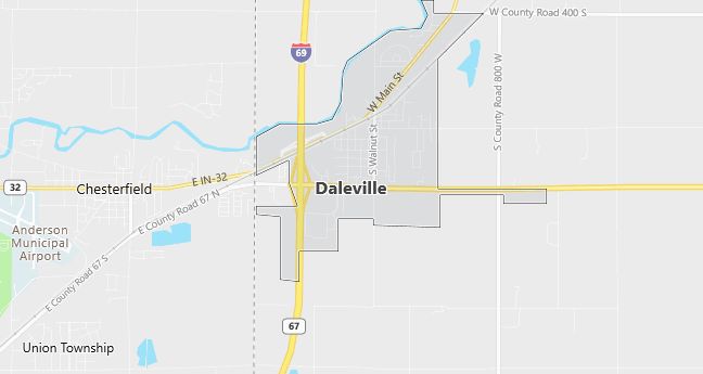 Map of Daleville, IN