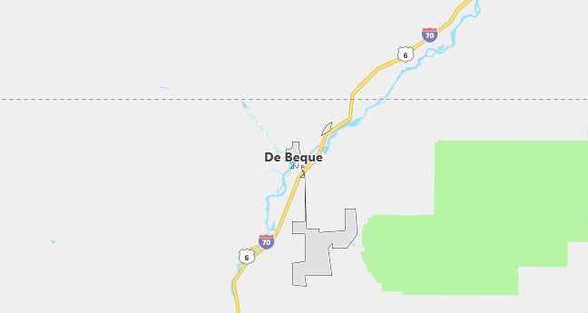 Map of De Beque, CO