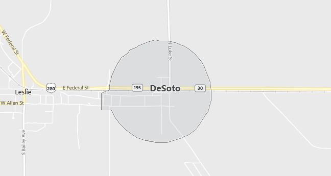 Map of De Soto, GA