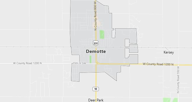 Map of Demotte, IN