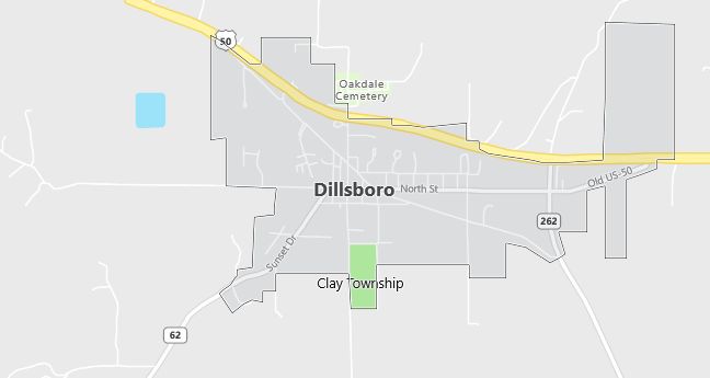 Map of Dillsboro, IN