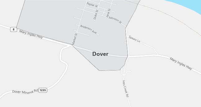 Map of Dover, KY
