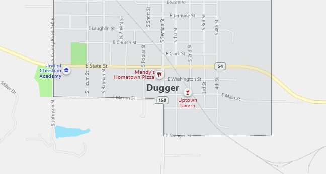 Map of Dugger, IN