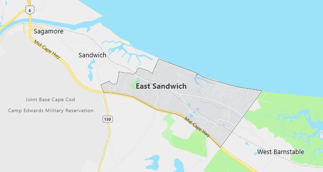 Map of East Sandwich, MA