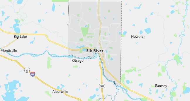 Map of Elk River, MN