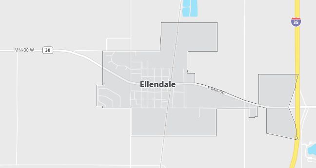 Map of Ellendale, MN