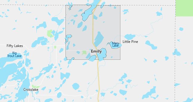 Map of Emily, MN