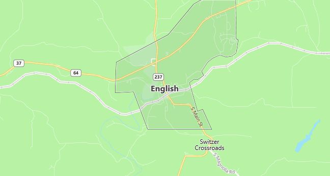 Map of English, IN