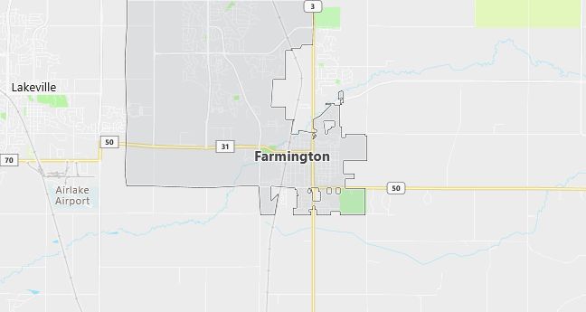 Map of Farmington, MN