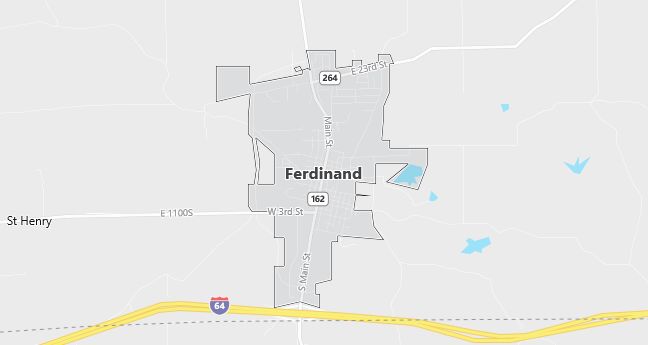 Map of Ferdinand, IN