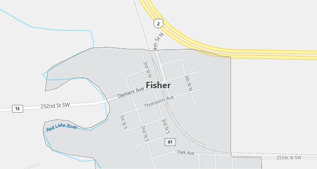 Map of Fisher, MN