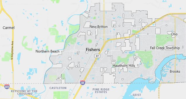 Map of Fishers, IN