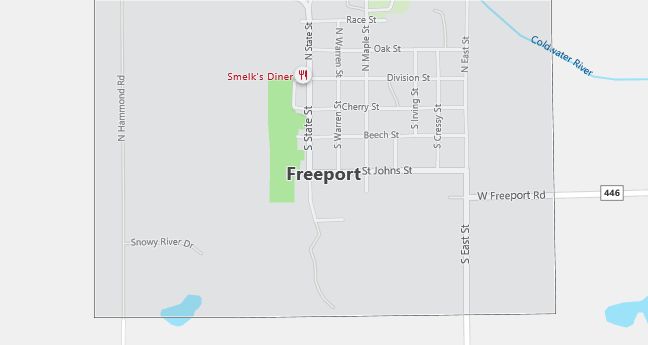 Map of Freeport, MI