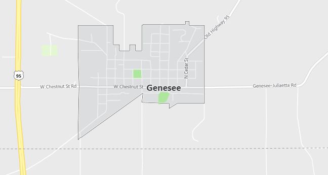Map of Genesee, ID