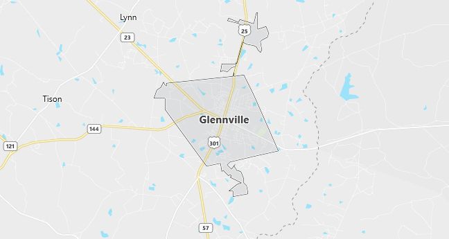 Map of Glennville, GA