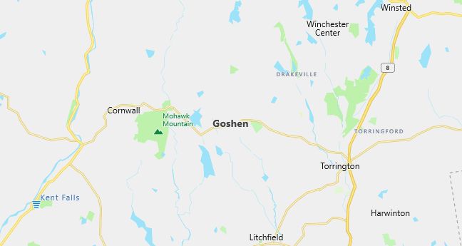 Map of Goshen, CT
