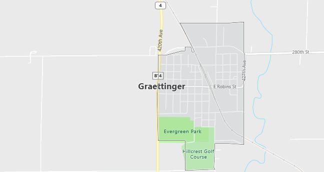 Map of Graettinger, IA