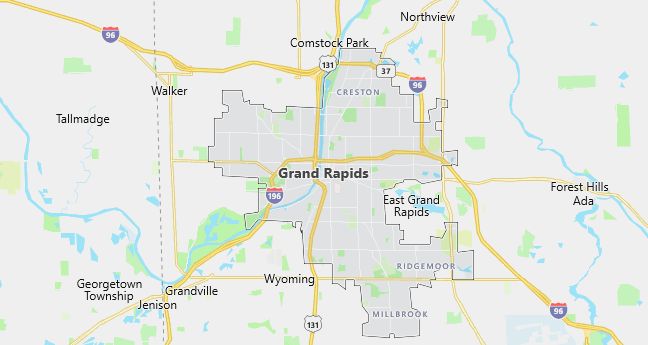 Map of Grand Rapids, MI