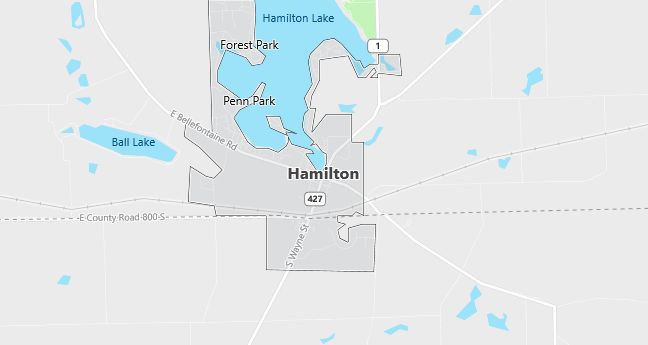 Map of Hamilton, IN