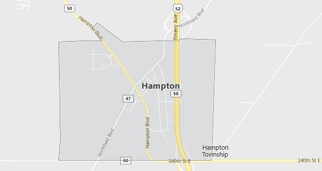 Map of Hampton, MN