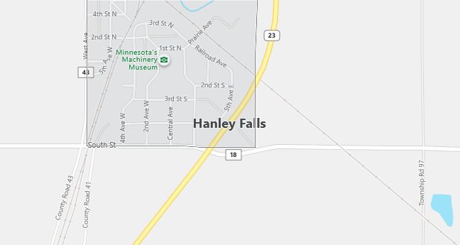 Map of Hanley Falls, MN