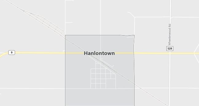Map of Hanlontown, IA