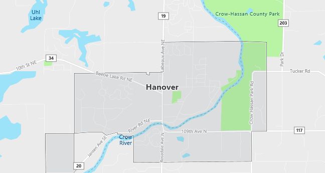 Map of Hanover, MN