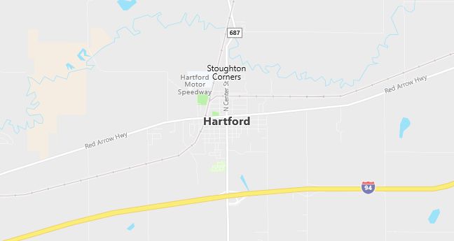 Map of Hartford, MI