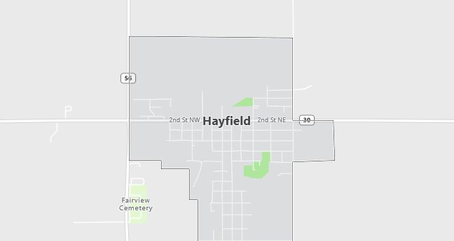 Map of Hayfield, MN