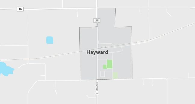Map of Hayward, MN