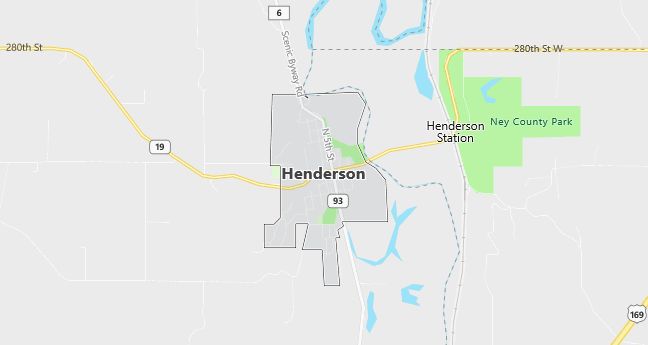 Map of Henderson, MN