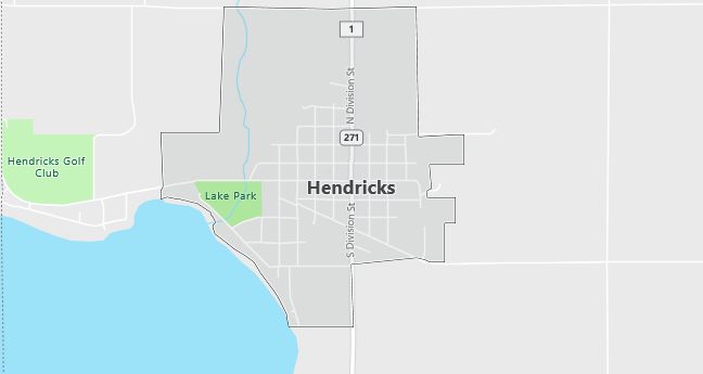 Map of Hendricks, MN