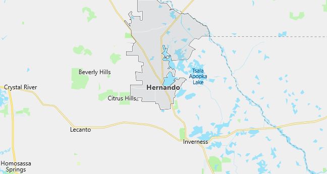 Map of Hernando, FL