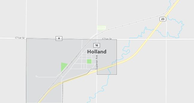 Map of Holland, MN