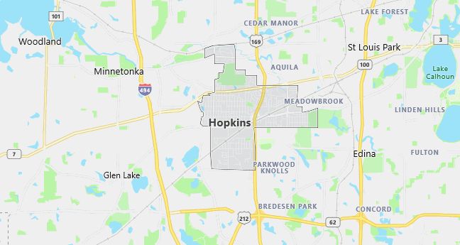 Map of Hopkins, MN