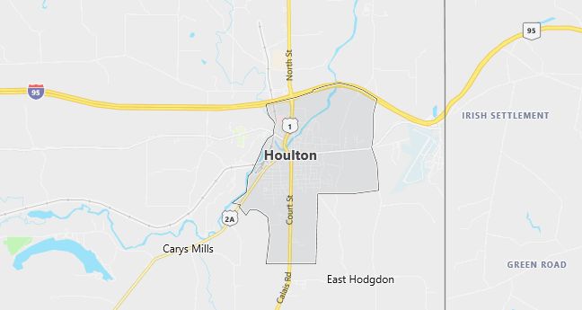 Map of Houlton, ME