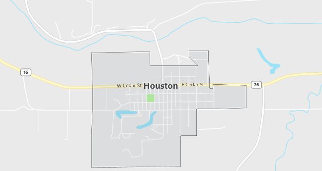 Map of Houston, MN