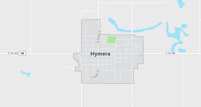 Map of Hymera, IN