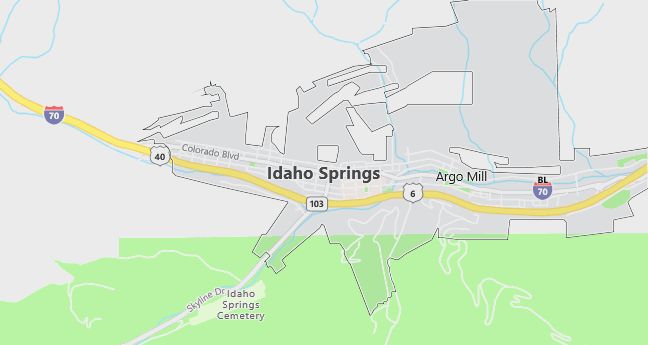 Map of Idaho Springs, CO