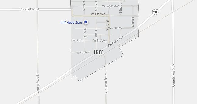 Map of Iliff, CO