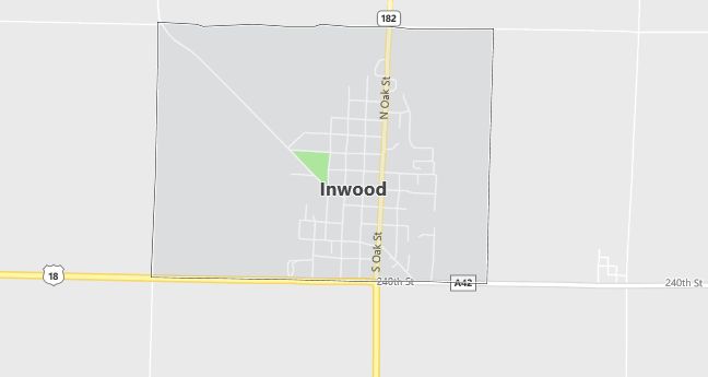 Map of Inwood, IA