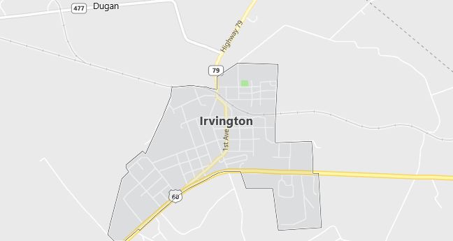 Map of Irvington, KY