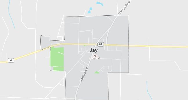 Map of Jay, FL