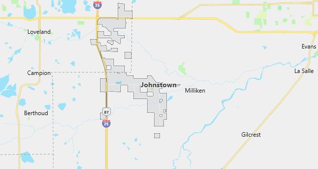 Map of Johnstown, CO