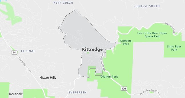 Map of Kittredge, CO