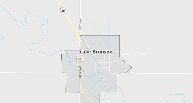 Map of Lake Bronson, MN